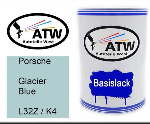 Porsche, Glacier Blue, L32Z / K4: 500ml Lackdose, von ATW Autoteile West.